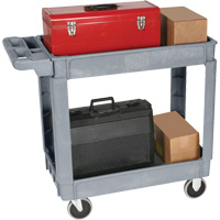 Deluxe Utility Cart, 2 Tiers, 25" x 35-1/2" x 43.5"/43-1/2", 550 lbs. Capacity NRZ Safety Inc.