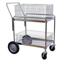 Chariot de bureau en treillis m&eacute;tallique pour le courrier, 200 lb Capacit&eacute;, Chrome, 23-3/4" p x 33-1/2" la x 38-1/4" h, Chrom&eacute; NRZ Safety Inc.