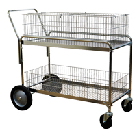 Chariot de bureau en treillis m&eacute;tallique pour le courrier, 250 lb Capacit&eacute;, Chrome, 23-3/4" p x 43" la x 38-1/2" h, Chrom&eacute; NRZ Safety Inc.