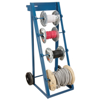 Portable Wire Reel Caddy, Steel, 4 Rod, 24-1/2" W x 49" H x 23" D, 400 lbs. Capacity NRZ Safety Inc.