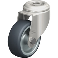 Stainless Steel Thermoplastic Elastomer Caster, Swivel, 3-1/8" (79.5 mm) Dia., 220 lbs. (100 kg.) Capacity NRZ Safety Inc.