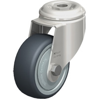 Stainless Steel Thermoplastic Elastomer Caster, Swivel, 3-1/8" (79.5 mm) Dia., 220 lbs. (100 kg.) Capacity NRZ Safety Inc.