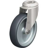 Stainless Steel Thermoplastic Elastomer Caster, Swivel, 5" (127 mm) Dia., 265 lbs. (120 kg.) Capacity NRZ Safety Inc.