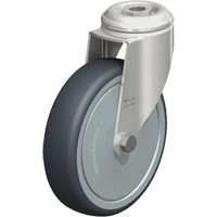 Stainless Steel Thermoplastic Elastomer Caster, Swivel, 5" (127 mm) Dia., 265 lbs. (120 kg.) Capacity NRZ Safety Inc.