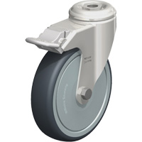 Roulette en &eacute;lastom&egrave;re thermoplastique acier inoxydable, Pivotant avec frein, Diam&egrave;tre 5" (127 mm), Capacit&eacute; 265 lb (120 kg) NRZ Safety Inc.