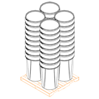 Nestable Polyethylene Drum, 55 US gal (45 imp. gal.), Open Top, Yellow NRZ Safety Inc.