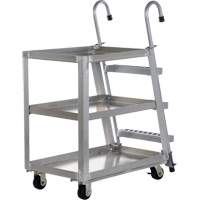 Chariot de pr&eacute;l&egrave;vement de stock, Aluminium, 21-7/8" la x 40" p, 3 tablettes, Capacit&eacute; 660 lb NRZ Safety Inc.