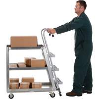 Chariot de pr&eacute;l&egrave;vement de stock, Aluminium, 21-7/8" la x 40" p, 3 tablettes, Capacit&eacute; 660 lb NRZ Safety Inc.