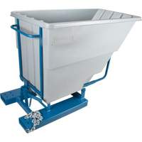Self-Dumping Hopper, Polyethylene, 1-1/10 cu.yd, Grey NRZ Safety Inc.