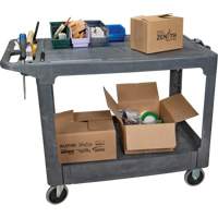 Flat-Shelf Utility Service Cart, 2 Tiers, 25-1/4" x 32-1/4" x 44", 550 lbs. Capacity NRZ Safety Inc.