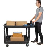 Utility Cart, 2 Tiers, 25-5/8" x 33-1/2" x 43-3/4", 550 lbs. Capacity NRZ Safety Inc.
