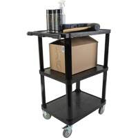 Utility Cart with Flat Shelf, 3 Tiers, 18-1/8" x 37-3/8" x 27-3/4", 330 lbs. Capacity NRZ Safety Inc.