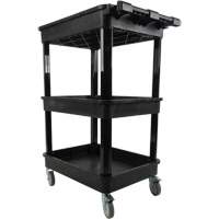 Utility Cart with Deep Lip Shelf, 3 Tiers, 19" x 39-1/2" x 28-1/4", 330 lbs. Capacity NRZ Safety Inc.