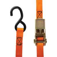 Ratchet Strap, S-Hook, 12' W x 1" L, 2200 lbs. (998 kg) Working Load Limit NRZ Safety Inc.