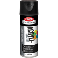 Industrial Acryli-Quik Lacquer, Black, Ultra-Flat, 12 oz., Aerosol Can NRZ Safety Inc.