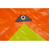 High-Visibility Heavy-Duty Woven Tarp, Polyethylene, Green/Orange, 16' x 20' x 12 mils NRZ Safety Inc.