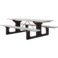 Recycled Plastic Picnic Tables, 6' L x 61-1/2" W, Grey NRZ Safety Inc.