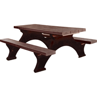 Recycled Plastic Picnic Tables, 8' L x 61-1/2" W, Brown NRZ Safety Inc.