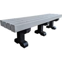 Park Bench, Recycled Plastic, 72" L x 17" W x 17" H, Grey NRZ Safety Inc.