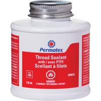 Thread Sealant with PTFE, Brush Top Bottle, 118 ml, -54°C - 150°C/-65°F - 300°F NRZ Safety Inc.