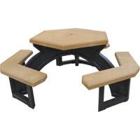 Recycled Plastic Hexagon Picnic Tables, 78" L x 78" W, Cedar NRZ Safety Inc.