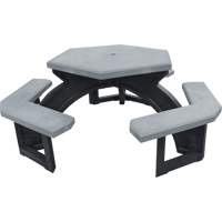 Recycled Plastic Hexagon Picnic Tables, 78" L x 78" W, Grey NRZ Safety Inc.
