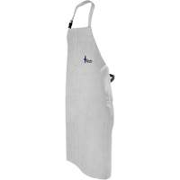 Leather Welding Apron, Bib, 52" L, Pearl Grey NRZ Safety Inc.