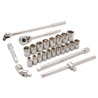 Jeu de douilles m&eacute;triques, 25 Mcx, Prise de 1/2" NRZ Safety Inc.