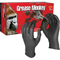 Gants jetables Grease Monkey, Grand, Nitrile, 5 mils, Sans poudre, Noir NRZ Safety Inc.