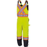5041BB Pantalon &agrave; bretelles matelass&eacute; imperm&eacute;able, Polyester, Grand, Jaune lime haute visibilit&eacute; NRZ Safety Inc.