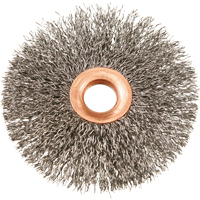 Brosses rotatives &agrave; fils cr&ecirc;p&eacute;s avec moyeu en cuivre 3", 3" dia., Fils 0,012", Arbre 1/2" NRZ Safety Inc.
