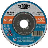 Cerabond Cutting Disc, 5" x 0.045", 7/8" Arbor, Type 1, Ceramic, 12250 RPM NRZ Safety Inc.