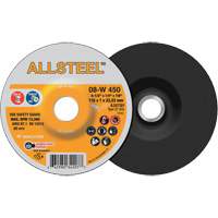 AllSteel Grinding Wheel, 4-1/2" x 1/4", 7/8" Arbor, Aluminum Oxide, Type 27 NRZ Safety Inc.