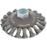 AllSteel Wire Brush, 4" Dia., 0.02" Fill, 5/8"-11 Arbor, Steel NRZ Safety Inc.