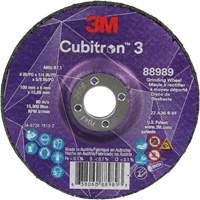 Cubitron 3 Depressed Centre Grinding Wheel, 4" x 1/4", 5/8" Arbor, Ceramic, Type T27 NRZ Safety Inc.