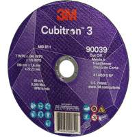 Meule &agrave; tronçonner Cubitron 3, 7" x 0,09", Arbre de 7/8", Type T27, C&eacute;ramique, 8500 Tr/min NRZ Safety Inc.