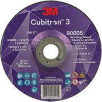 Cubitron 3 Depressed Centre Grinding Wheel, 6" x 1/4", 7/8" Arbor, Ceramic, Type T27 NRZ Safety Inc.