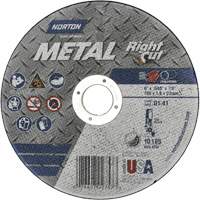 Meule &agrave; tronçonner m&eacute;tallique pour coupe &agrave; angle droit RightCut, 6" x 0,04", Arbre de 7/8", Type 01/41, Oxyde d'aluminium, 10185 Tr/min NRZ Safety Inc.