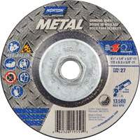 Meule pour le m&eacute;tal, 4-1/2" x 1/4", Arbre 5/8"-11, Oxyde d'aluminium, Type 27 NRZ Safety Inc.