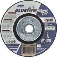 Meule &agrave; tronçonner pour coupe &agrave; angle droit RightCut BlueFire, 4-1/2" x 1/16", Arbre de 5/8"-11, Type 27/42, Oxyde d'aluminium, 13580 Tr/min NRZ Safety Inc.