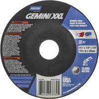 Meule XXL Gemini, 4-1/2" x 1/4", Arbre 7/8", Oxyde d'aluminium, Type 27 NRZ Safety Inc.
