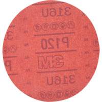 Hookit Red Abrasive Disc 316U, 01224, 6" Dia., P120 Grit, Aluminum Oxide, A NRZ Safety Inc.