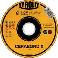 Cerabond X Cut-Off Wheel, 5" x 0.04", 7/8" Arbor, Ceramic NRZ Safety Inc.