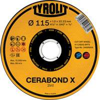 CA60Q-BFPX CERABOND X Cut-Off Wheel, 4-1/2" x 0.039", 7/8" Arbor, Type 1 NRZ Safety Inc.