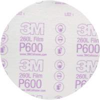 Hookit Finishing Film Abrasive Disc 260L 00971, 6" Dia., P600 Grit, Aluminum Oxide NRZ Safety Inc.