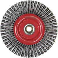 Brosse &agrave; fils nou&eacute;s pour cordons de soudure pour meuleuse angulaire, Dia. 6", Fils 0,02", Arbre 5/8"-11, Acier NRZ Safety Inc.