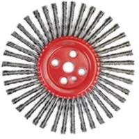Brosse &agrave; fils nou&eacute;s pour cordons de soudure, Dia. 12", Fils 0,035", Arbre 1", Acier NRZ Safety Inc.