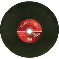 Green Corps Cut Off Wheel, 13-9/10" x 0.118", 1" Arbor, Ceramic, 20000 RPM NRZ Safety Inc.