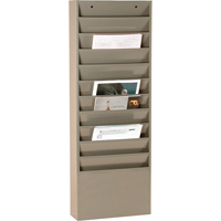 Literature Storage Racks, Stationary, 11 Slots, Steel, 13-1/4" W x 4-1/8" D x 36" H NRZ Safety Inc.
