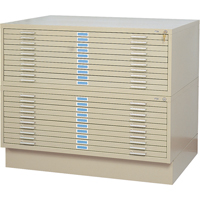 Steel Plan Files, 10 Drawers, 46-3/8" W x 35-3/8" D x 16-1/2" H NRZ Safety Inc.